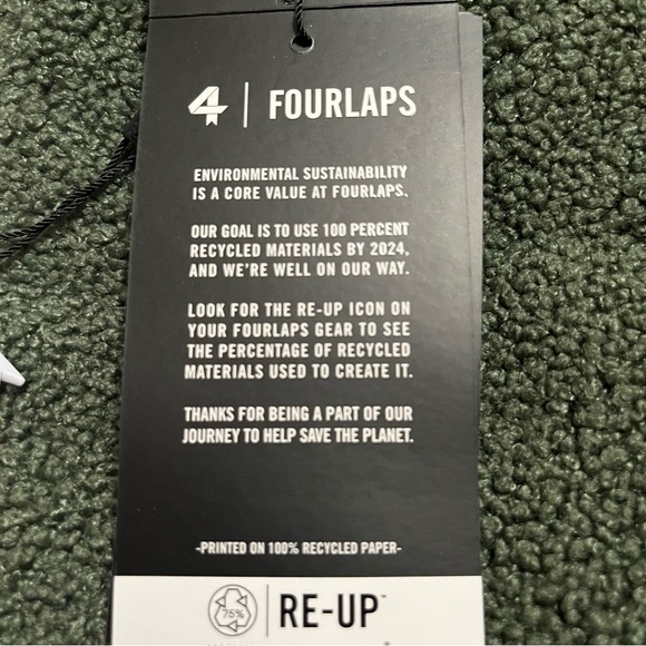 Mens FourLaps Reversible Polar Quilted Sherpa Jacket Thyme / White M Runs L - Picture 9 of 13